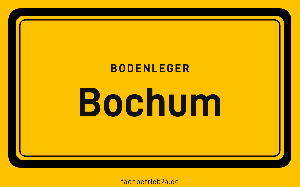 Gelbe Ortstafel Bochum mit der Kopfzeile Bodenleger