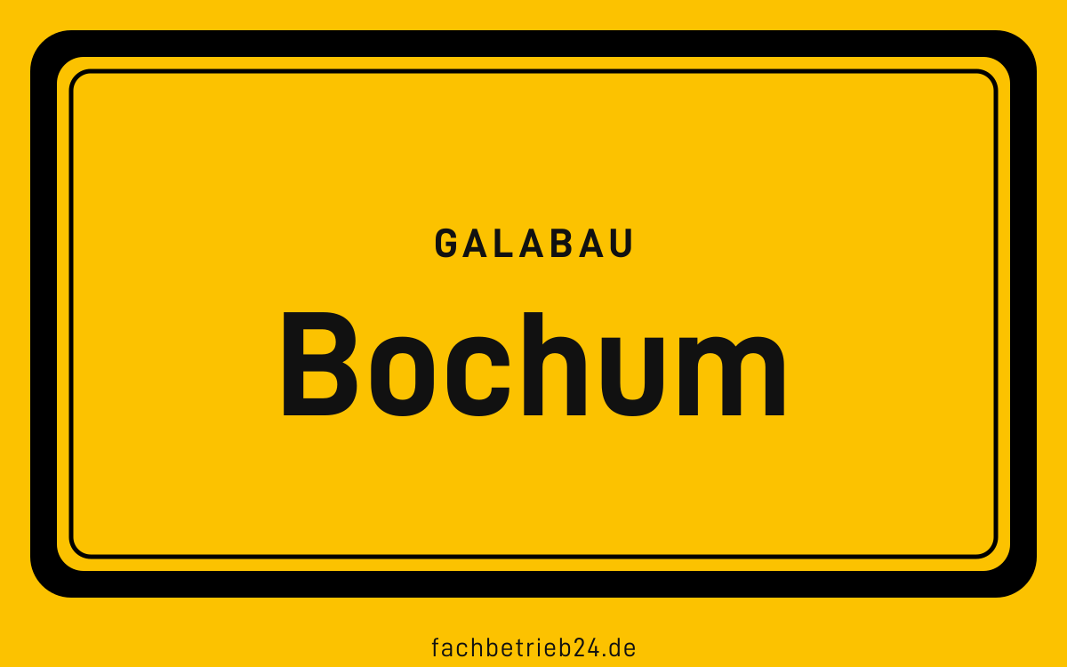Gelbe Ortstafel Bochum mit der Kopfzeile GaLaBau