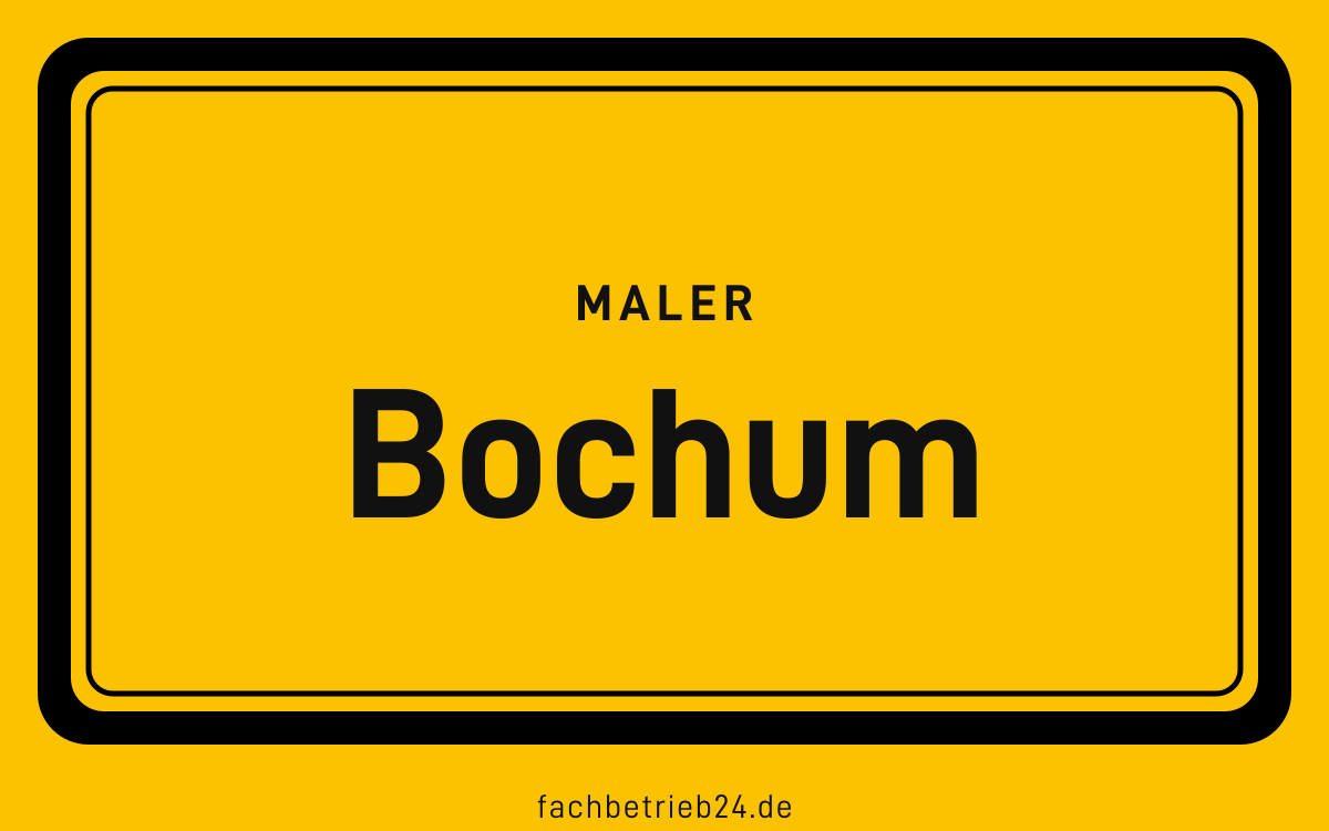 Gelbe Ortstafel Bochum mit der Kopfzeile Maler