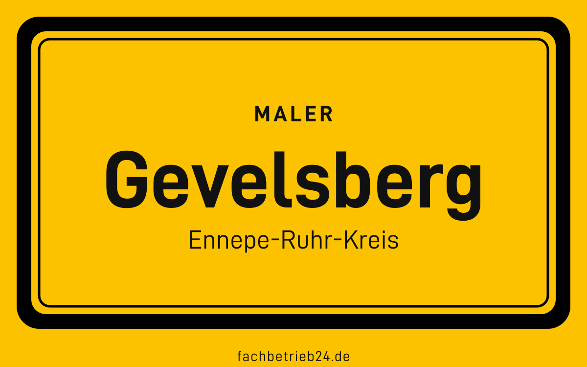 Gelbe Ortstafel Gevelsberg mit der Kopfzeile Maler