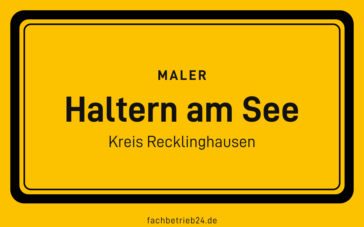Gelbe Ortstafel Haltern am See mit der Kopfzeile Maler