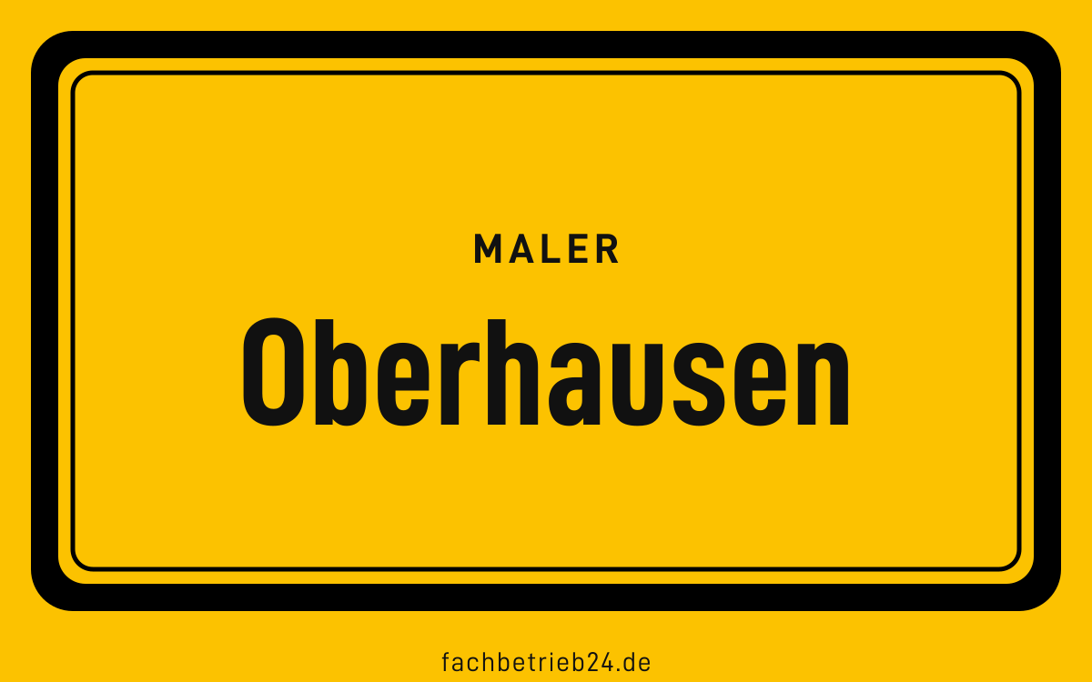 Gelbe Ortstafel Oberhausen mit der Kopfzeile Maler